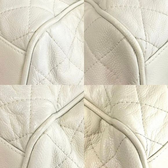 Chanel Caviar Skin Shoulder Bag Decacoco Cream Silver Metal Fittings - Picture 5 of 5